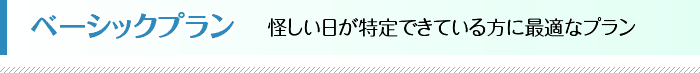 怪しい日が特定できている方に最適なプラン